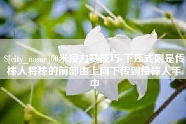 江阴60米接力赛技巧-下压式则是传棒人将棒的前部由上向下传到接棒人手中