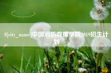 江阴中国消防救援学院2019招生计划
